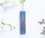 Handbesticktes Leinen Lesezeichen 15x5 cm, Stickerei Blumen oder Tiere, Buch Accessoire