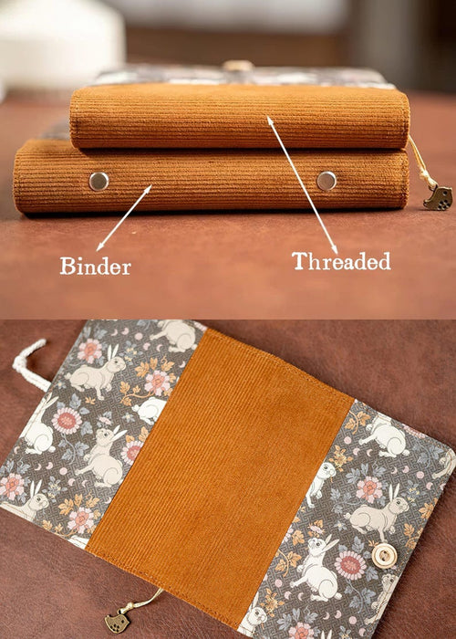 A5 A6 Floral Stickerei Journal Notizbuch, handgemachtes Stofftagebuch, nachfüllbar, Blumenmuster, Kokosnussknopf