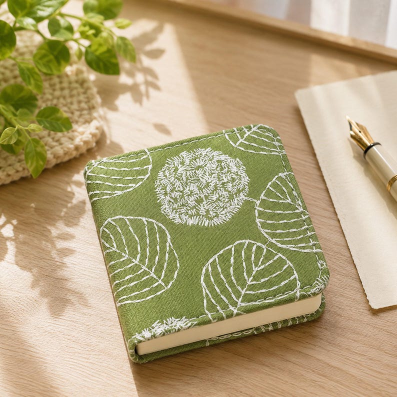 Mini Skizzenbuch bestickter Stoffbezug 200g Papier Marker Kunst Journal Taschenbuch